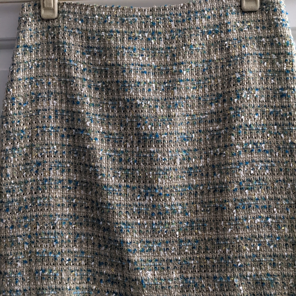 Ann Taylor Gold & Teal Skirt 0P